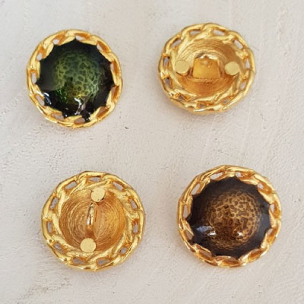 20 mm guldknap N&deg;10 rund