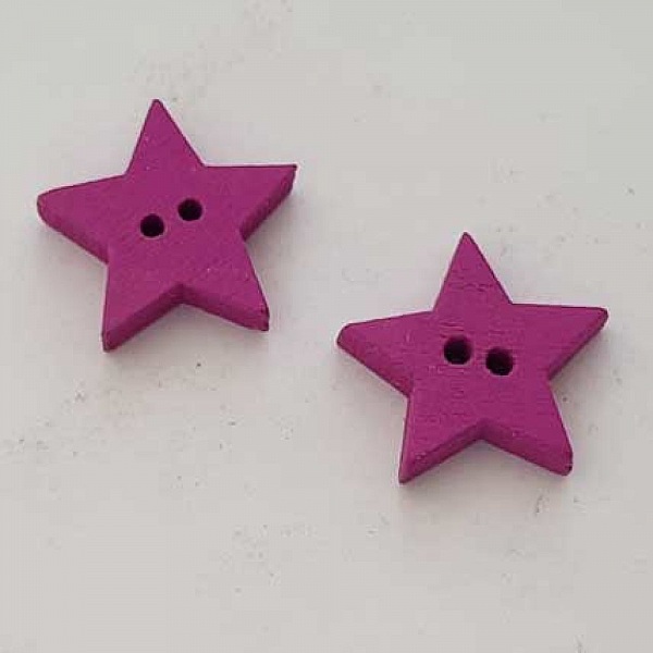 Bouton bois Etoile Mauve N&deg;02-01