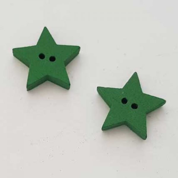 Bouton bois Etoile Vert Fonc&eacute; N&deg;02-01