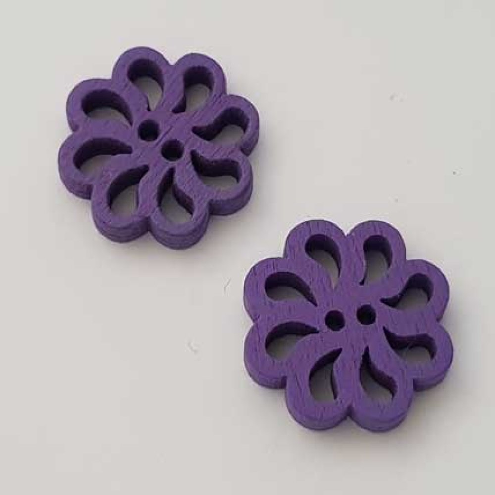 Bouton bois Fleur Violet N°01-01