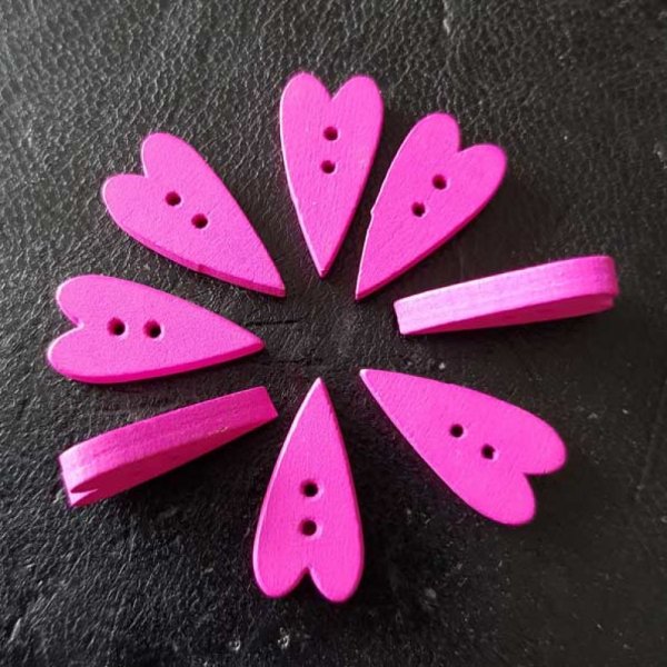 Tr&aelig;hjerte knap lilla N&deg;02-07