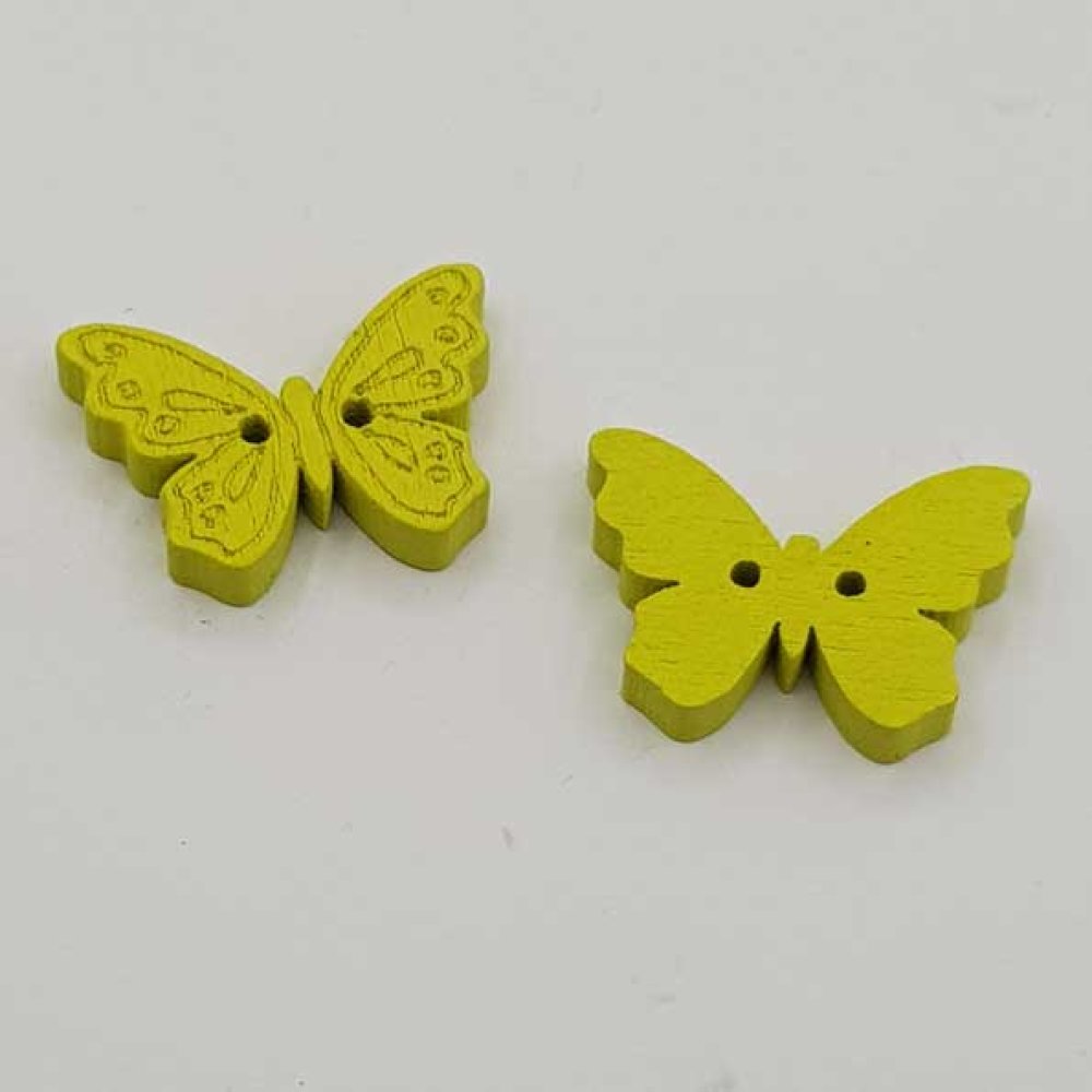 Træ butterfly knap khaki N°01-04