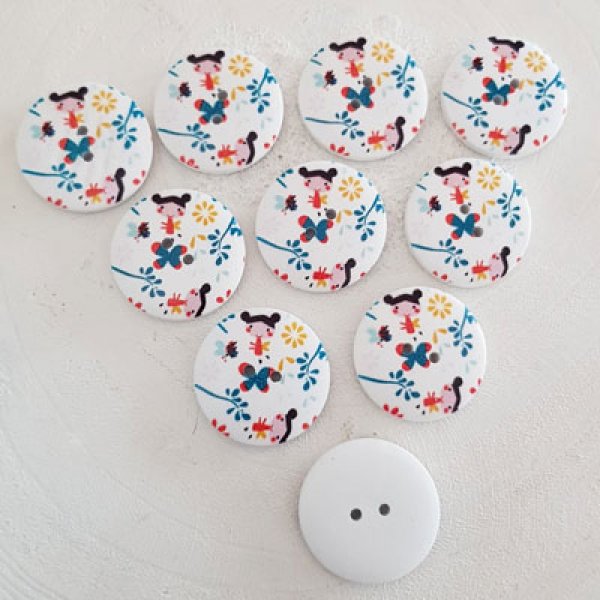 Tr&aelig;knop blomster 30 mm N&deg;04 x 10 stk.