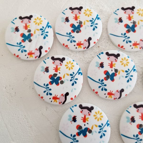 Tr&aelig;knop blomster 30 mm N&deg;04 x 10 stk.