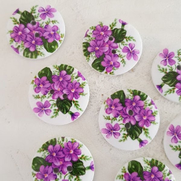 Tr&aelig;knap blomster 30 mm N&deg;07 x 10 stk.