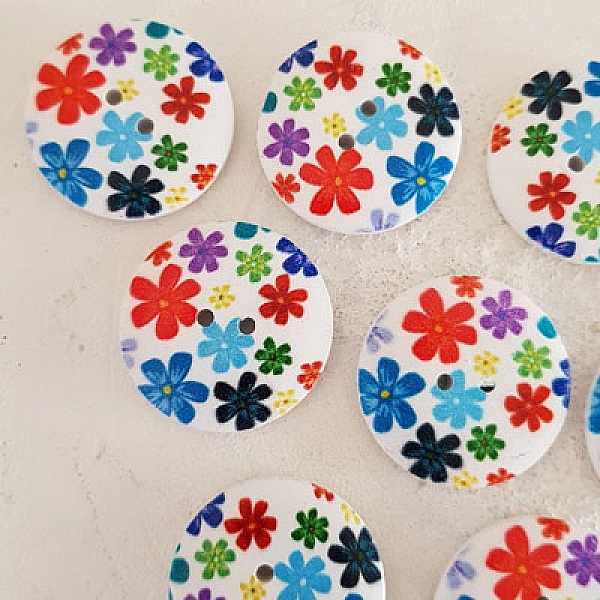 Tr&aelig;knop blomster 30 mm N&deg;08 x 10 stk.