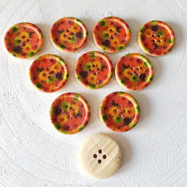 Tr&aelig;knop blomster 30 mm N&deg;09 x 10 stk.