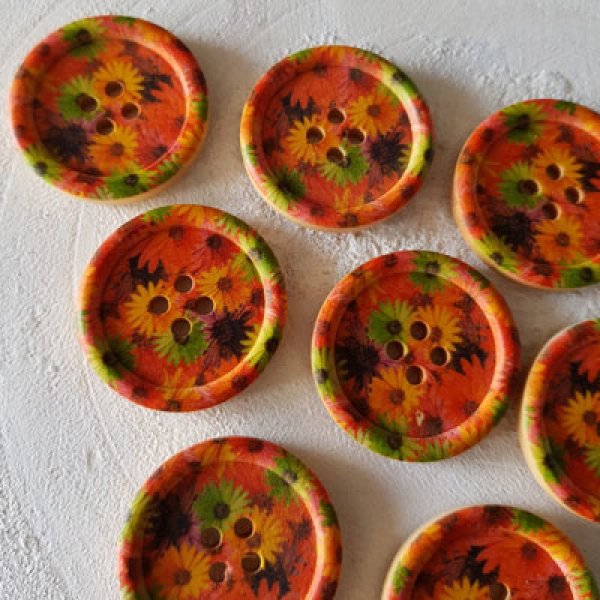 Tr&aelig;knop blomster 30 mm N&deg;09 x 10 stk.