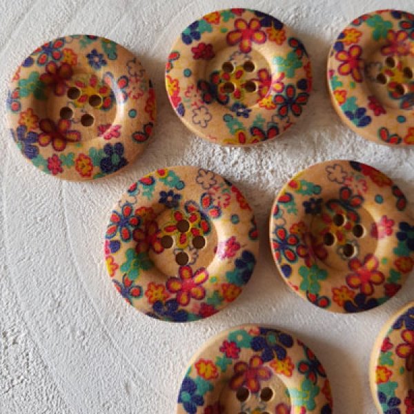 Tr&aelig;knop blomster 30 mm N&deg;10 x 10 stk.