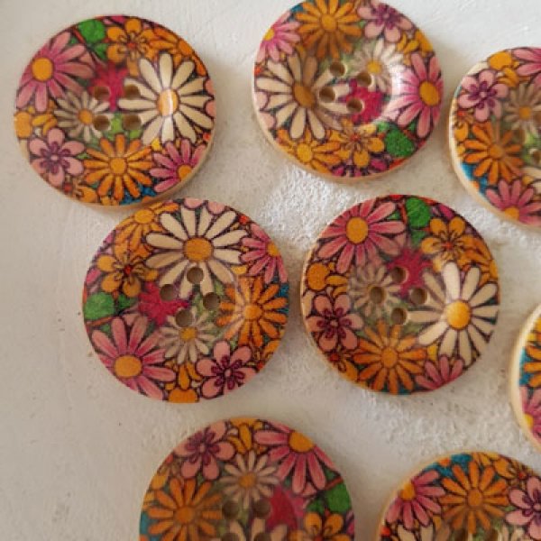 Tr&aelig;knop blomster 30 mm N&deg;11 x 10 stk.