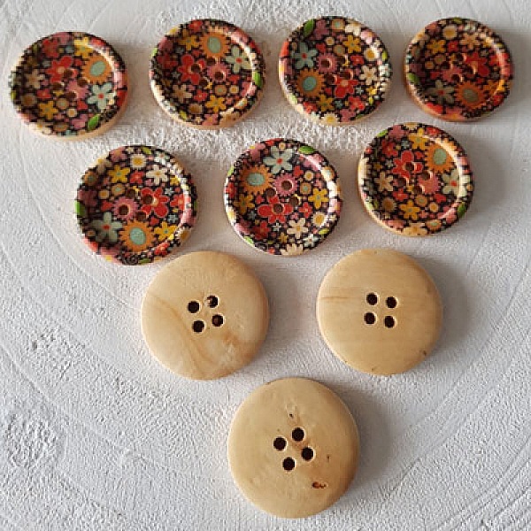 Tr&aelig;knap blomster 30 mm N&deg;12 x 10 stk.