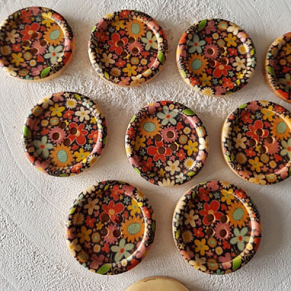 Tr&aelig;knap blomster 30 mm N&deg;12 x 10 stk.