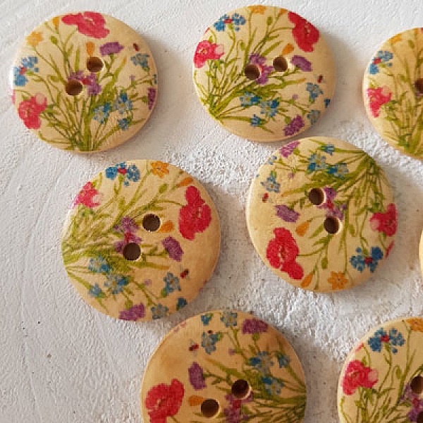 Tr&aelig;knop blomster 30 mm N&deg;13 x 10 stk.