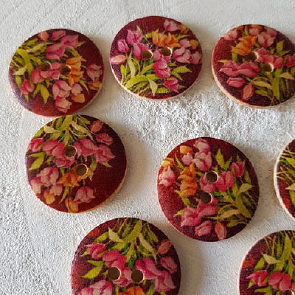 Tr&aelig;knop blomster 30 mm N&deg;14 x 10 stk.