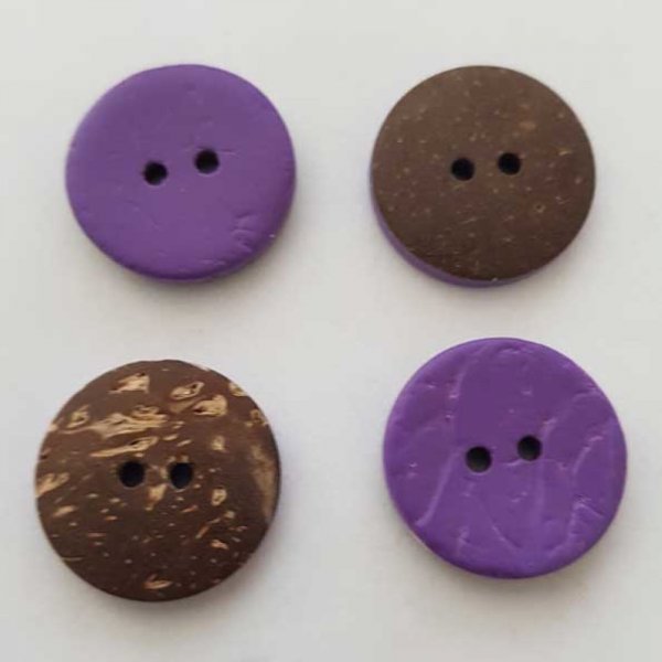 Boutons 23mm &agrave; deux trous ronds en noix de coco N&deg;15