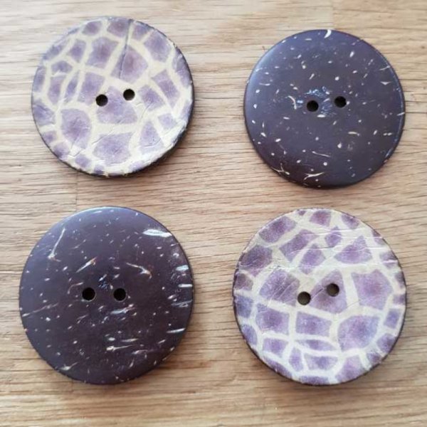 Boutons 40mm &agrave; deux trous ronds en noix de coco N&deg;30