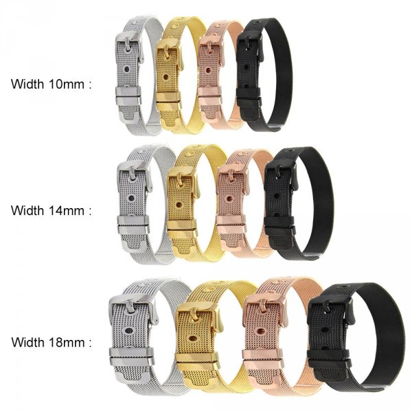 Rustfrit st&aring;l armb&aring;nd 10 mm sort