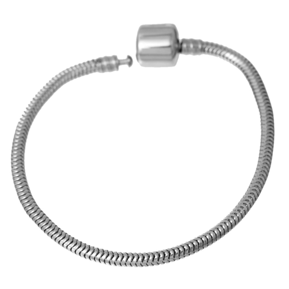 Bracelet Acier Inoxydable N°04 Argent Fermoir Clip 18 cm