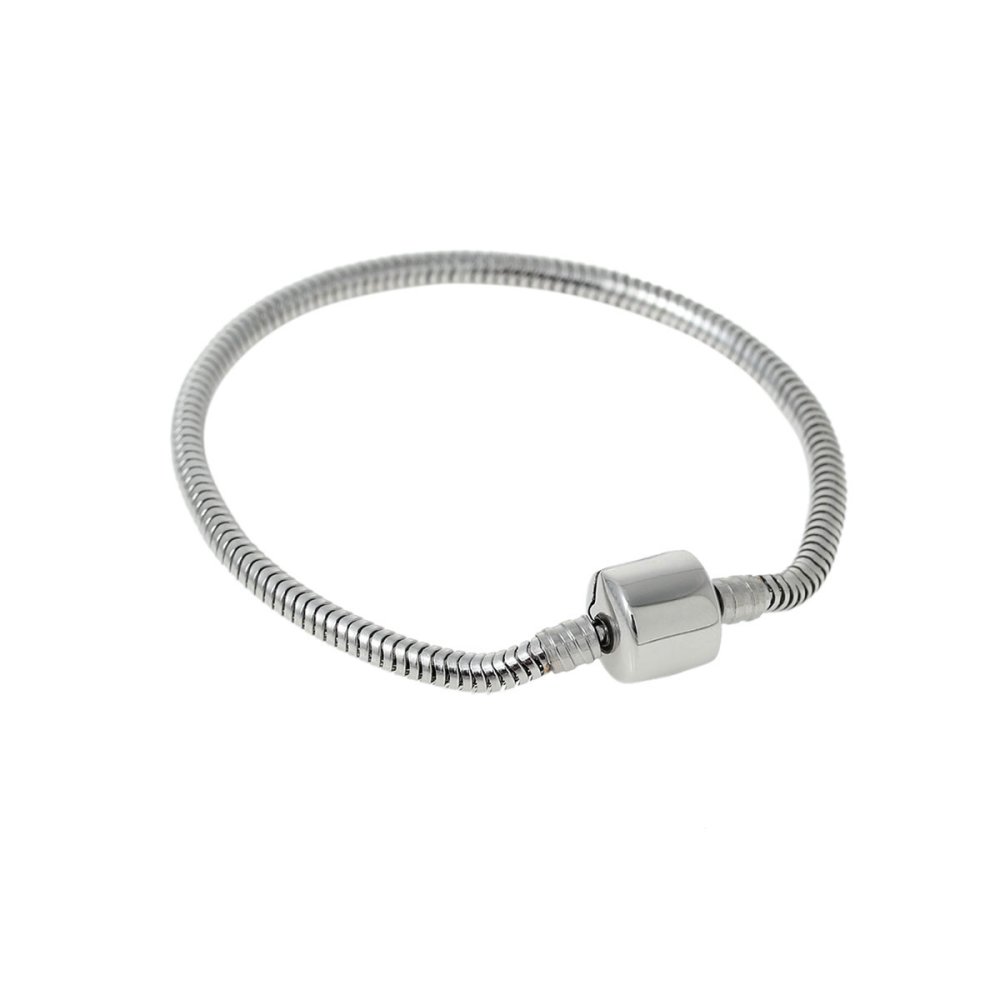 Bracelet Acier Inoxydable N°04 Argent Fermoir Clip 18 cm