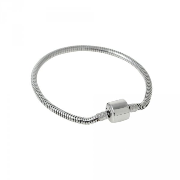 Bracelet Acier Inoxydable N&deg;04 Argent Fermoir Clip 20 cm
