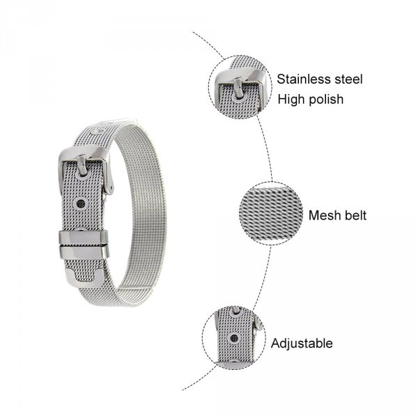 Rustfrit st&aring;l armb&aring;nd 10 mm guld