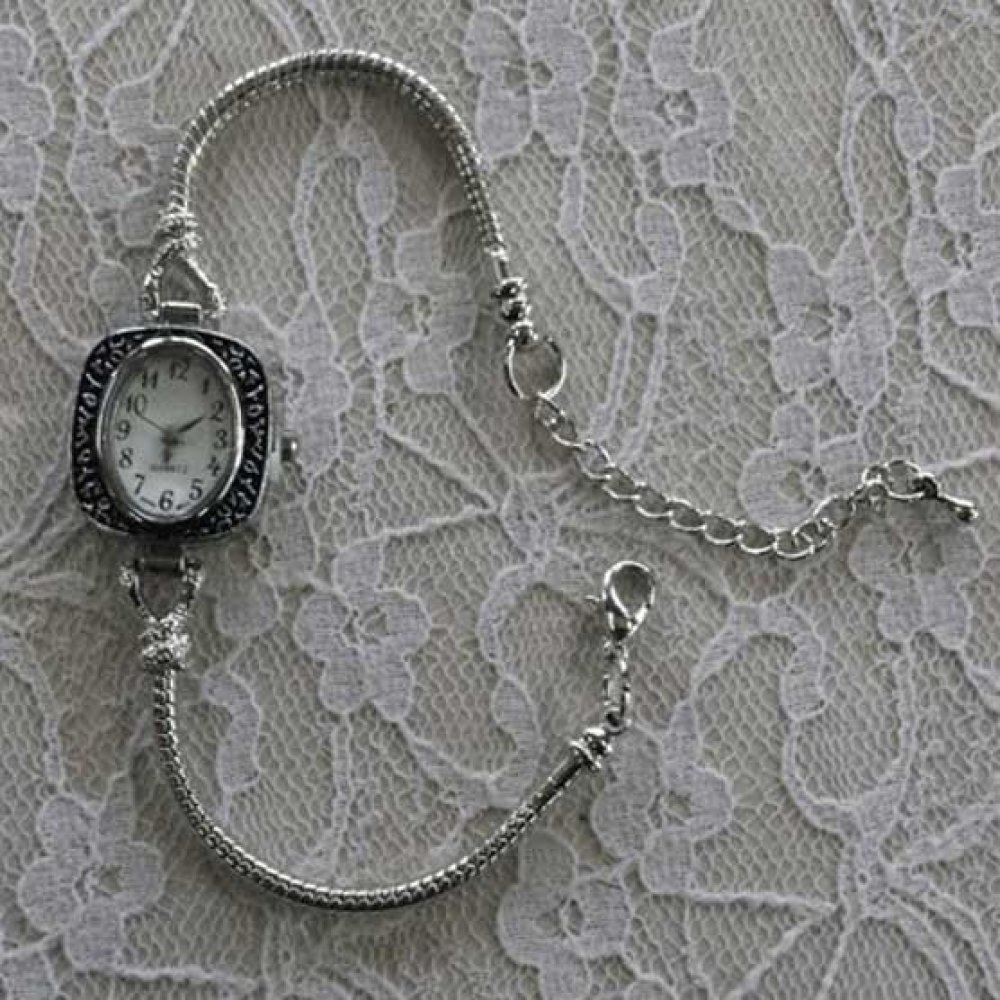 Europæisk stil ur Dial kæde armbånd med karabinlås 8.5 X 9.5 Cm