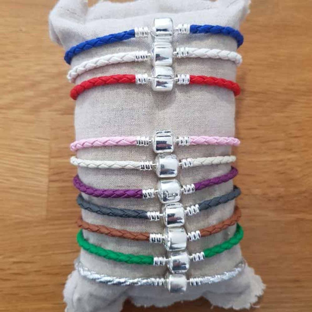 Europæisk klip armbånd Plain 01 FRA 15 TIL 23 CM Sort