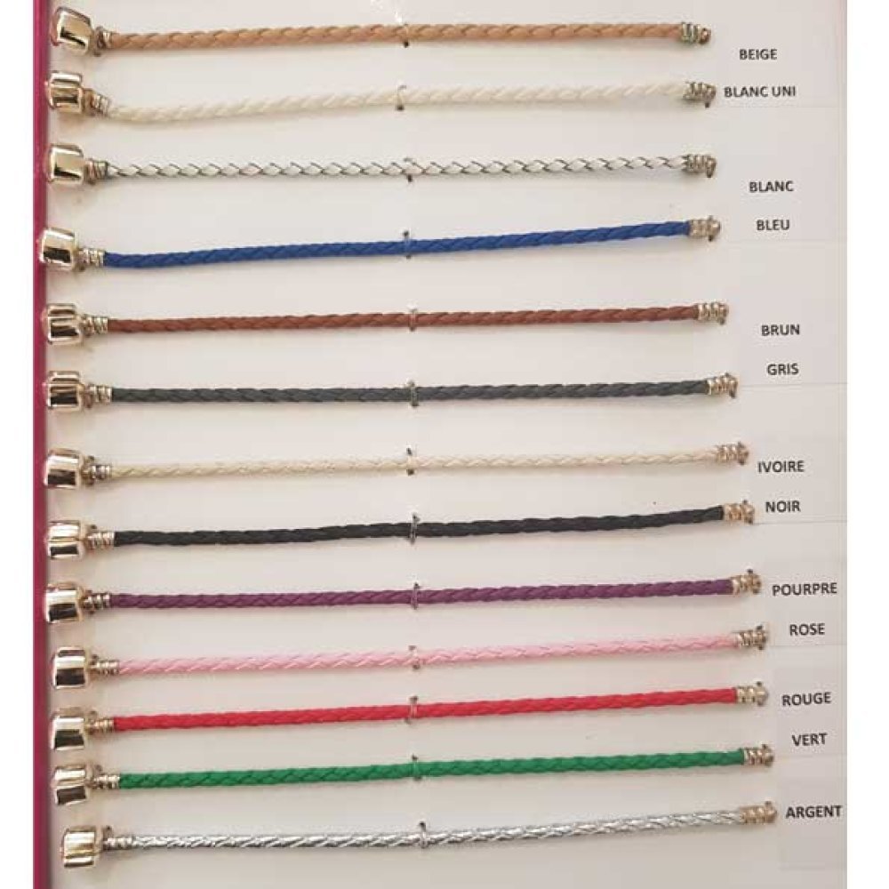 Europæisk klip armbånd Plain 01 FRA 15 TIL 23 CM Sort