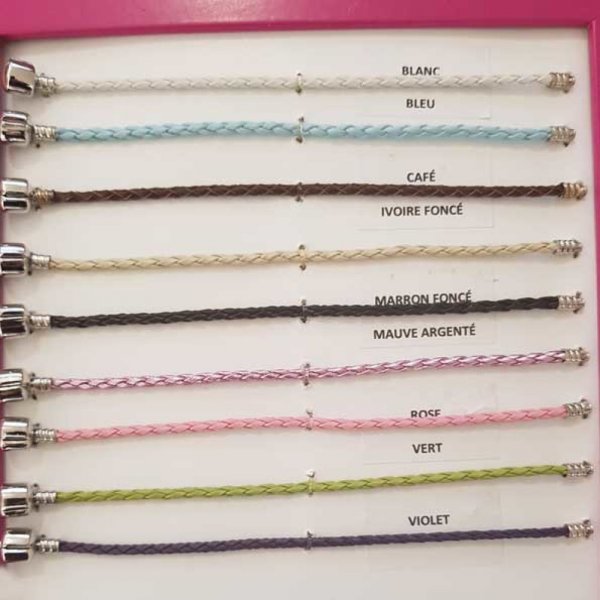 Europ&aelig;isk flettet Clip armb&aring;nd Plain 02 FRA 15 TIL 23 CM Pink