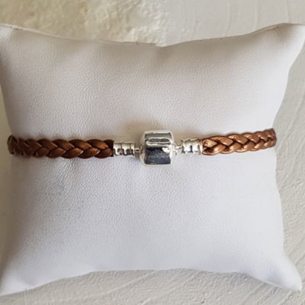 Europ&aelig;isk flettet Clip armb&aring;nd Plain 03 FRA 15 TIL 23 CM Antic