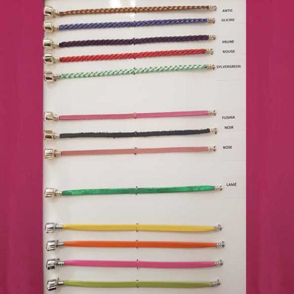 Europ&aelig;isk flettet klip armb&aring;nd Plain 03 FRA 15 TIL 23 CM Plum