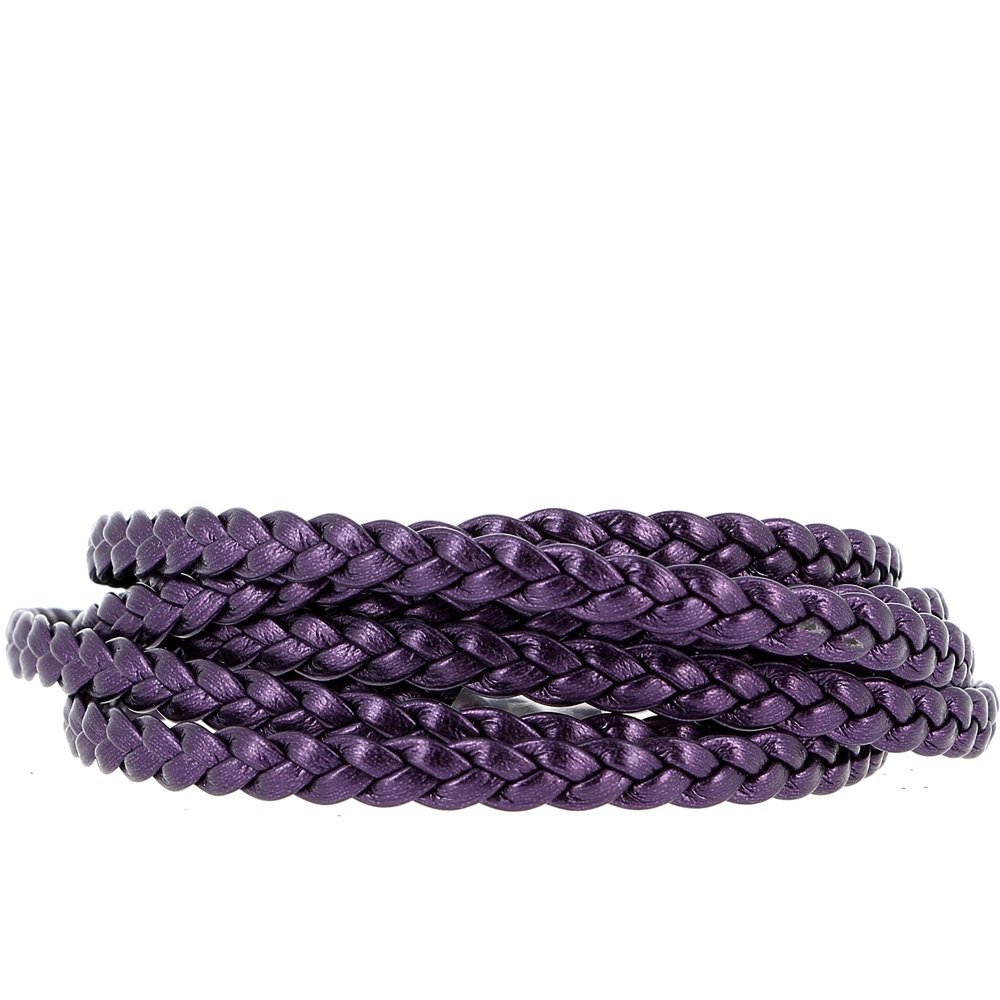 Europæisk flettet klip armbånd Plain 03 FRA 15 TIL 23 CM Plum