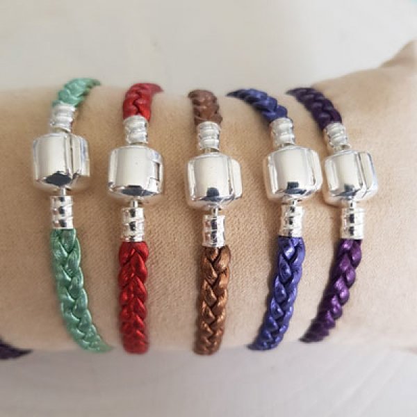 Europ&aelig;isk klip armb&aring;nd Plain 03 FRA 15 TIL 23 CM Sylvergreen