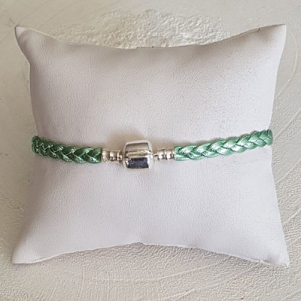 Europ&aelig;isk klip armb&aring;nd Plain 03 FRA 15 TIL 23 CM Sylvergreen