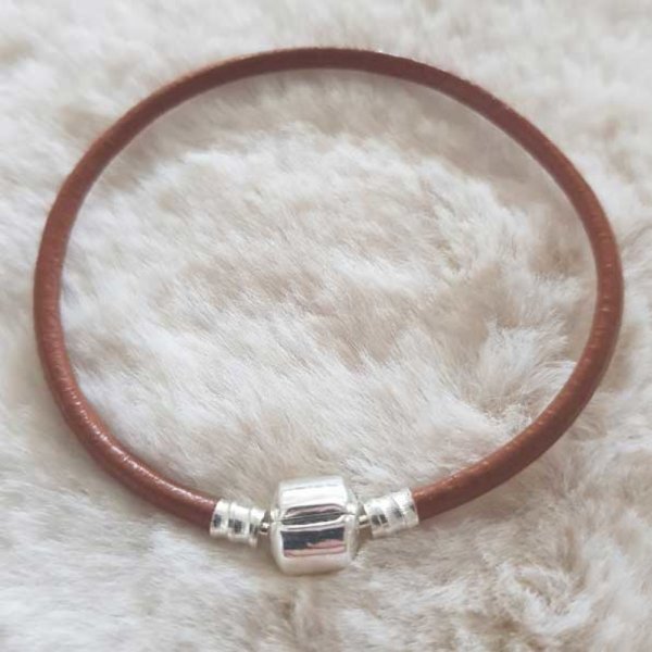 Europ&aelig;isk klip armb&aring;nd Plain 01 FRA 15 TIL 23 CM Brun BR