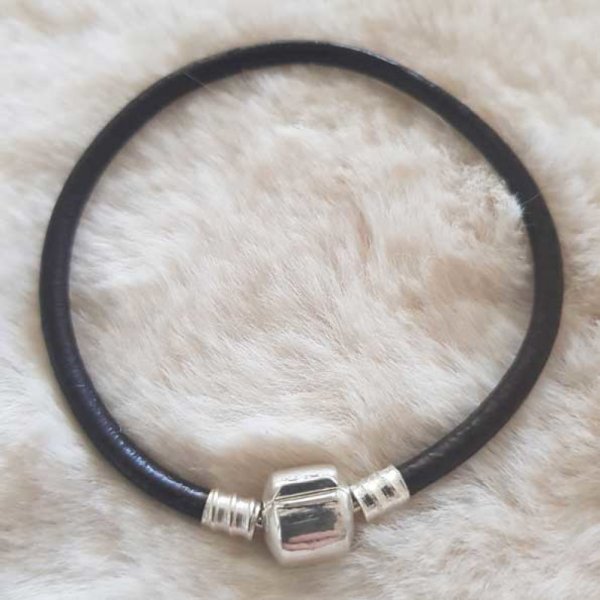 Europ&aelig;isk klip armb&aring;nd Plain 01 FRA 15 TIL 23 CM M&oslash;rkebrun