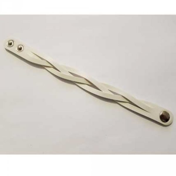 Flettet l&aelig;derrem hvid