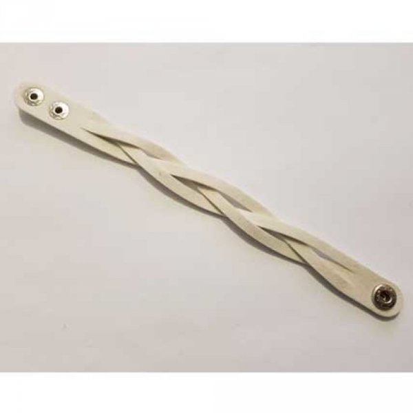 Flettet l&aelig;derrem hvid