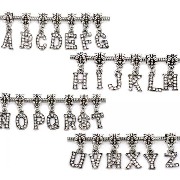 Breloque Alphabet 03 Lettre H et Strass