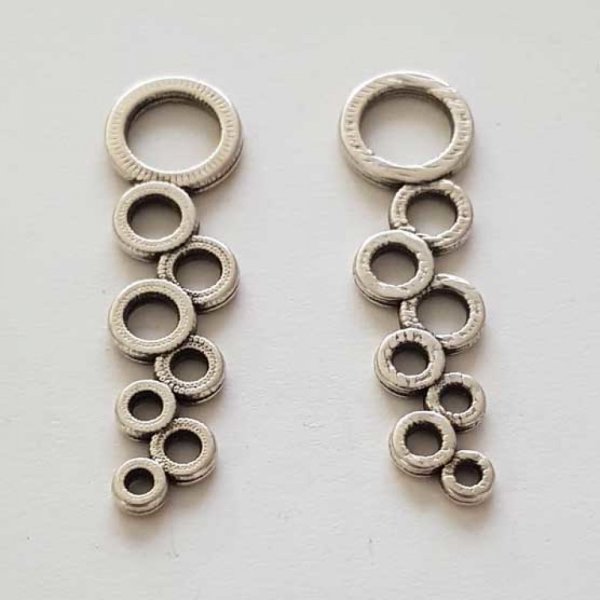 Breloque Barre 2 anneaux N&deg;07 Argent