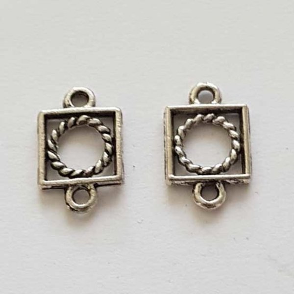 Breloque Barre 2 anneaux N&deg;08 Argent