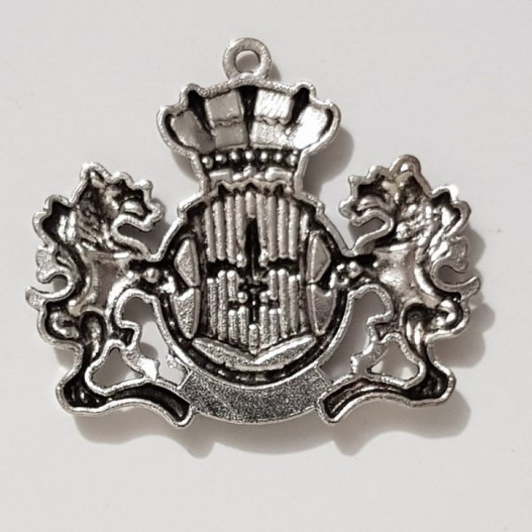 Breloque Blason Bouclier Armoiries N&deg;02 Argent