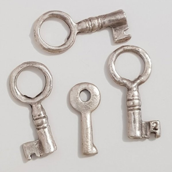 Breloque Clef N&deg;35 Argent lot de 4