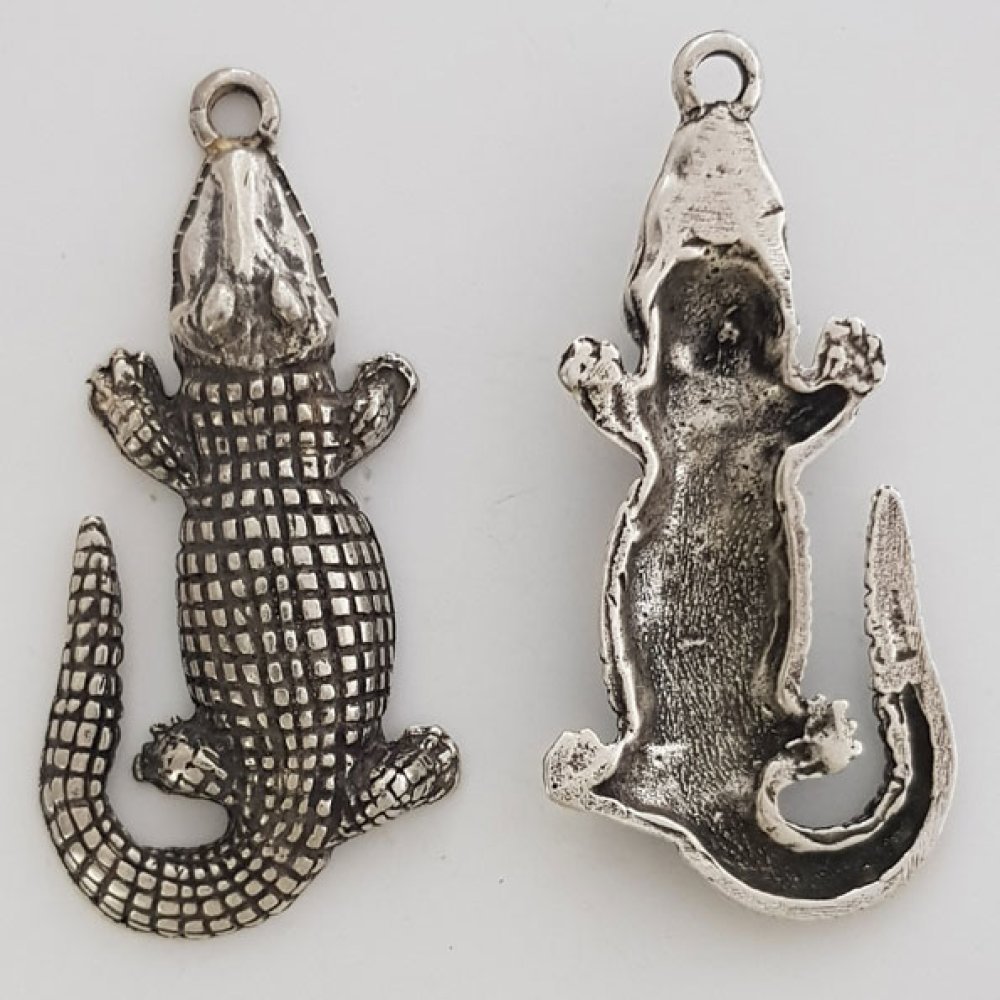 Crocodile Charm N°01 ZAMAK (sølvbelagt)