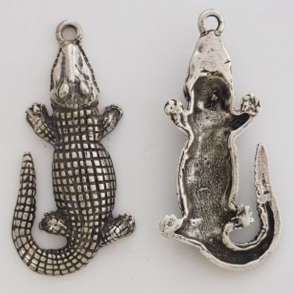 Crocodile Charm N&deg;01 ZAMAK (s&oslash;lvbelagt)