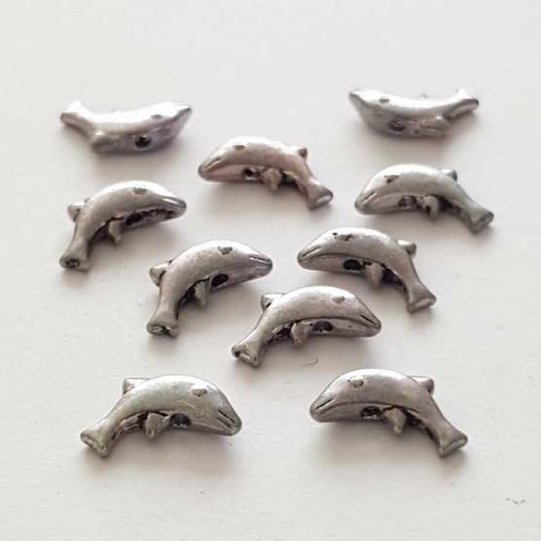 Breloque Dauphin N&deg;07 Argent Lot de 10 pi&egrave;ces