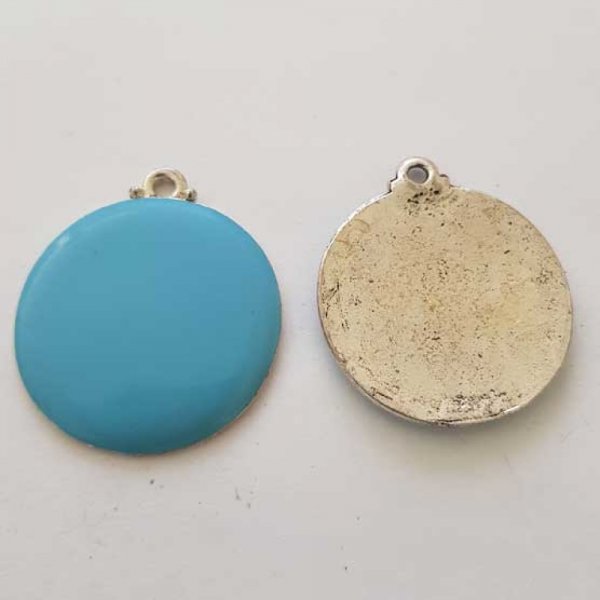Breloque Divers N&deg;070-03 Pendentif Emaill&eacute; Turquoise