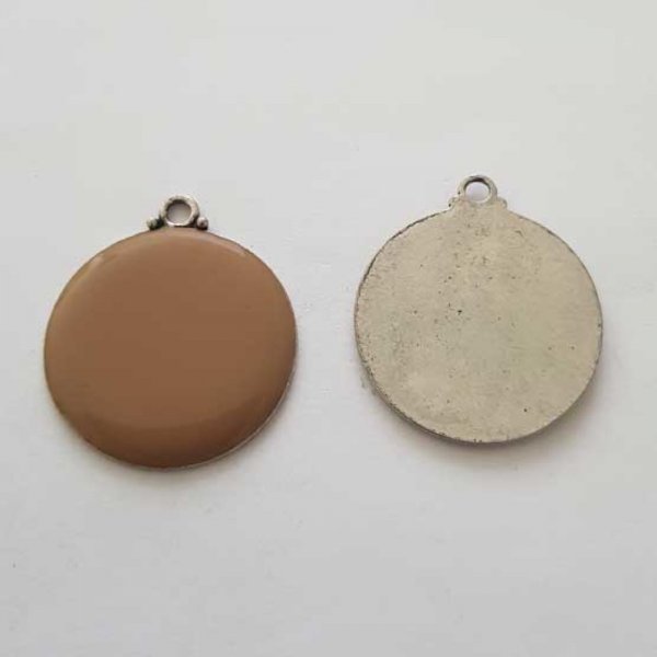 Breloque Divers N&deg;070-09 Pendentif Emaill&eacute; Marron
