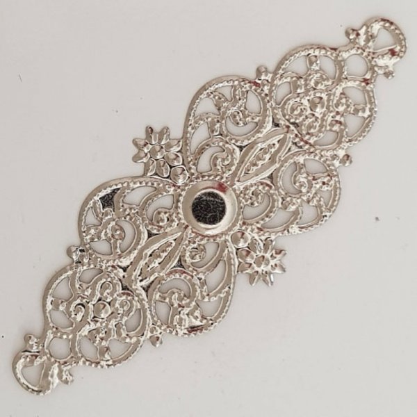 blomst charme metal N&deg;098 s&oslash;lv gravering