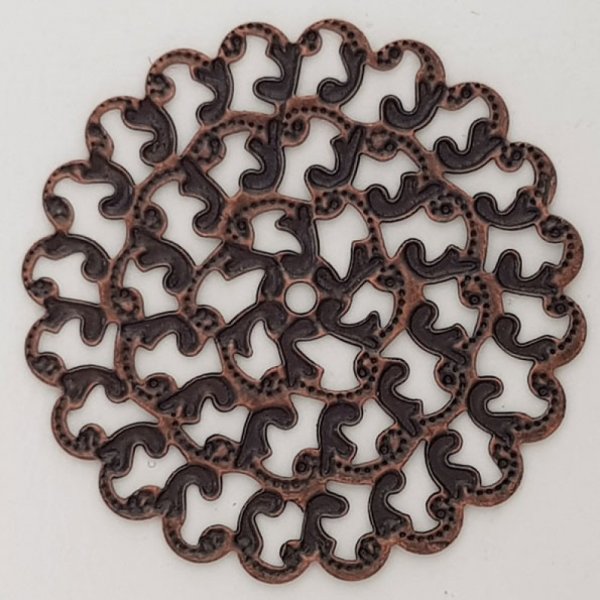 blomst charme metal N&deg;102 kobber gravering